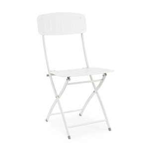Set 2 scaune gradina otel alb Yasmine 44x50x85h
