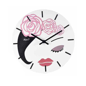 Ceas perete lemn Woman 30 cm