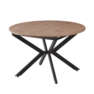 Masa extensibila dining MDF stejar artisan neagra Abero 100x100-140x75 cm