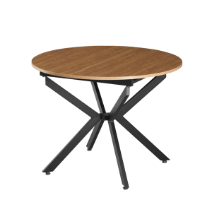 Masa dining extensibila fier negru mdf stejar Abero 100x100-140x75 cm