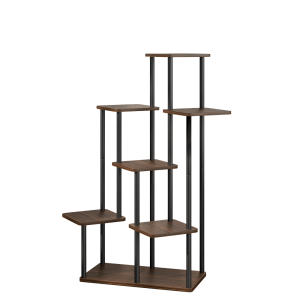 Suport flori metal negru lemn rustic Adite 83,5x58x106,5 cm