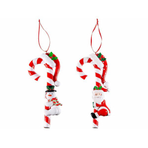 Set 10 ornamente brad Craciun polirasina multicolora 8.5x17.5 cm