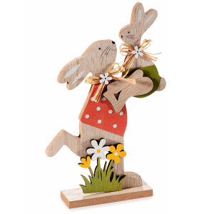 Figurina Iepurasi Paste lemn 15x4x24 cm