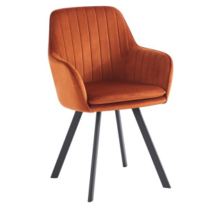 Fotoliu de design catifea teracota metal negru Auril 57x56x87.5 cm