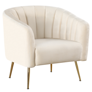 Fotoliu de design bej crom auriu Bagy 78x78x78 cm