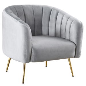 Fotoliu de design gri crom auriu Bagy 78x78x78 cm