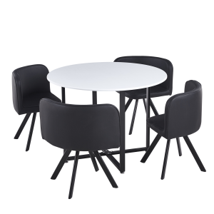 Set de mobilier dining alb negru Bevan 100x73 cm, 67x45x69 cm