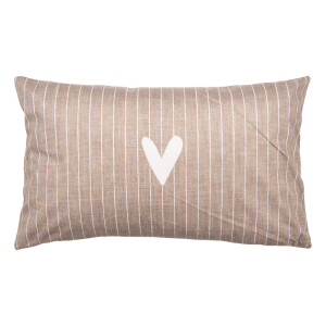 Perna decorativa textil maro alb 30x50x4 cm