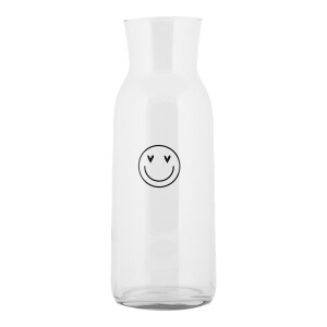 Carafa sticla transparenta neagra Smile Ø 9x25 cm / 1000 ml