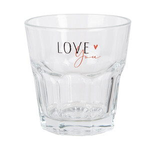 Set 6 pahare sticla multicolora Love Ø 8x8 cm / 200 ml