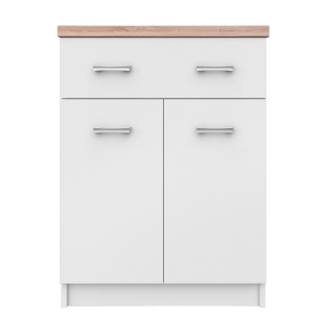 Comoda PAL alb stejar Sonoma Topty 60x33x85 cm