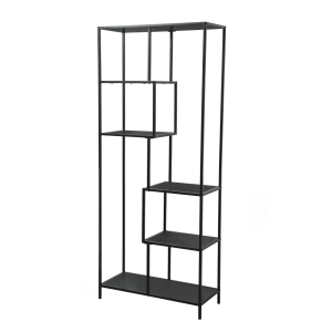 Raft metal negru Bilote 77x33x185 cm