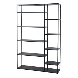 Raft metal negru Bilote 120x30x188 cm 