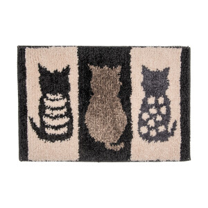 Covoras baie textil multicolor Pisicute 59x39x1 cm
