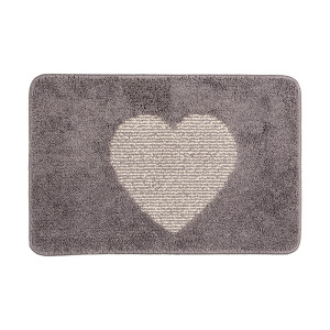 Covoras baie textil gri bej 58x38x1 cm 