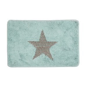 Covoras baie textil maro albastru 58x38x1 cm