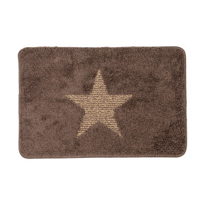 Covoras baie textil maro crem 58x38x1 cm