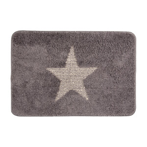 Covoras baie textil gri crem 58x38x1 cm