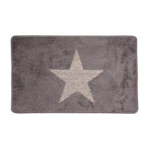 Covoras baie textil crem gri 78x48x1 cm