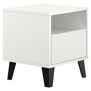 Noptiera DTD alb negru Bogan 40x38,8x45,6 cm