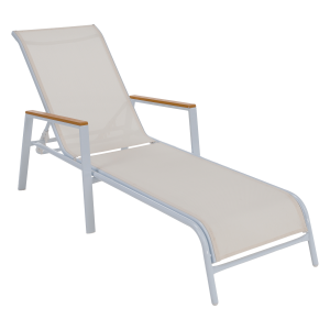 Sezlong gradina alb maro Bonto  64x161x48/100 cm