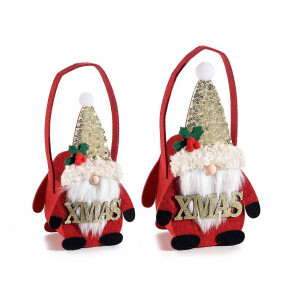 Set 2 gentute Craciun textil multicolor 14x8.5x26 cm, 11.5x7.5x23 cm