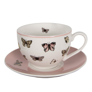 Set 4 cesti portelan multicolor 12x9x6 cm, 14x2 cm, 200 ml