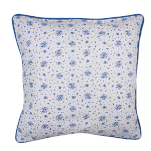 Set 2 fete perne bumbac alb albastru 40x40 cm