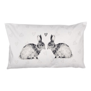 Set 2 fete perna textil alb negru Iepurasi 30x50 cm