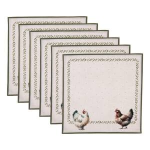 Set 6 suporturi farfurii bumbac multicolor Country (6) 40x40 cm