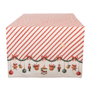 Traversa masa Craciun bumbac multicolor 50x140 cm