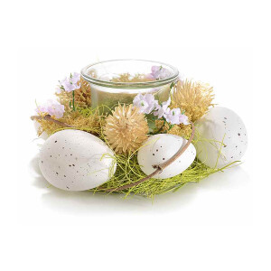 Coronita Paste de masa cu suport lumanare oua albe 14.5x6.5 cm