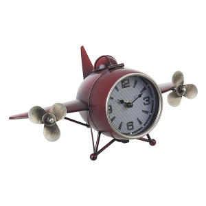 Ceas de masa metal rosu model Avion 36 cm x 19 cm x 16 h 