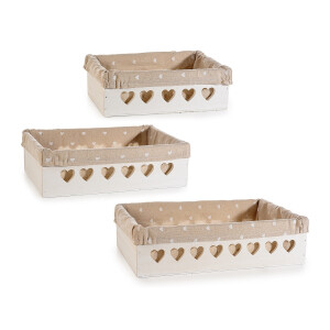 Set 3 cosuri lemn textil 32x21x8.5 cm, 27.5x18.5x8 cm, 22.5x15.5x7.5 cm