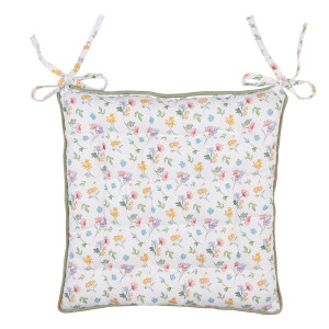 Set 2 perne scaune bumbac multicolor Flowers 40x40x4 cm