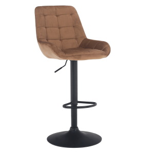 Scaun bar catifea maro metal negru Chiro 51.5x60x120 cm