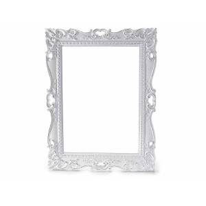 Rama decorativa perete lemn alb 38.5x50 cm