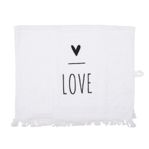 Prosop de maini si fata bumbac alb negru Love 40x66 cm