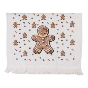 Prosop maini fata bumbac alb maro Turta Dulce 40x66 cm