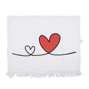 Prosop de maini si fata bumbac multicolor Inimioare 40x66 cm
