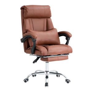 Scaun birou suport picioare piele ecologica maro Darton 64x67x104-114 cm