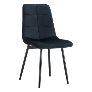 Scaun dining catifea neagra metal Damia 45x58x89 cm