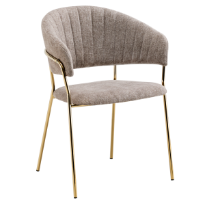 Fotoliu de design textil maro crom auriu Dasmin 58x53x81,5 cm