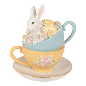 Decoratiune Paste Iepuras polirasina multicolora 13x14x15 cm