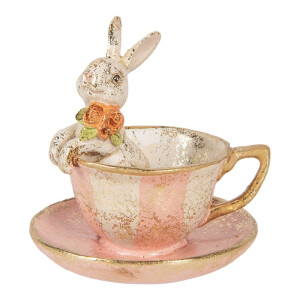 Decoratiune Paste Iepuras polirasina multicolora Ø 12x12 cm