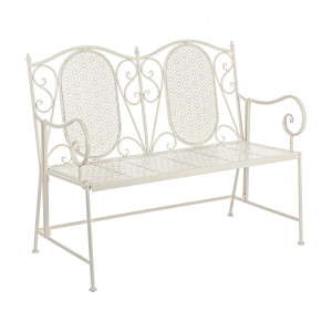 Bancuta fier forjat crem Giselle 115 cm x 60 cm x 92h