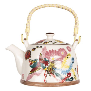 Ceainic din portelan multicolor 18 cm x 14 cm x 12 h , 0.8 L