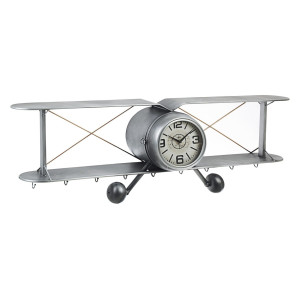 Ceas de masa metal argintiu model Avion 129 cm x 22 cm x 40 h