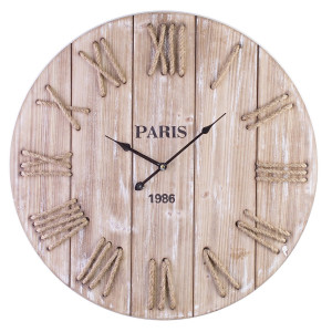 Ceas perete lemn natur Paris 60 cm x 4.5 cm