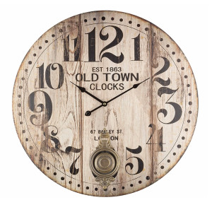 Ceas de perete cu pendul lemn model Old Town 6 cm x ø 58 cm
